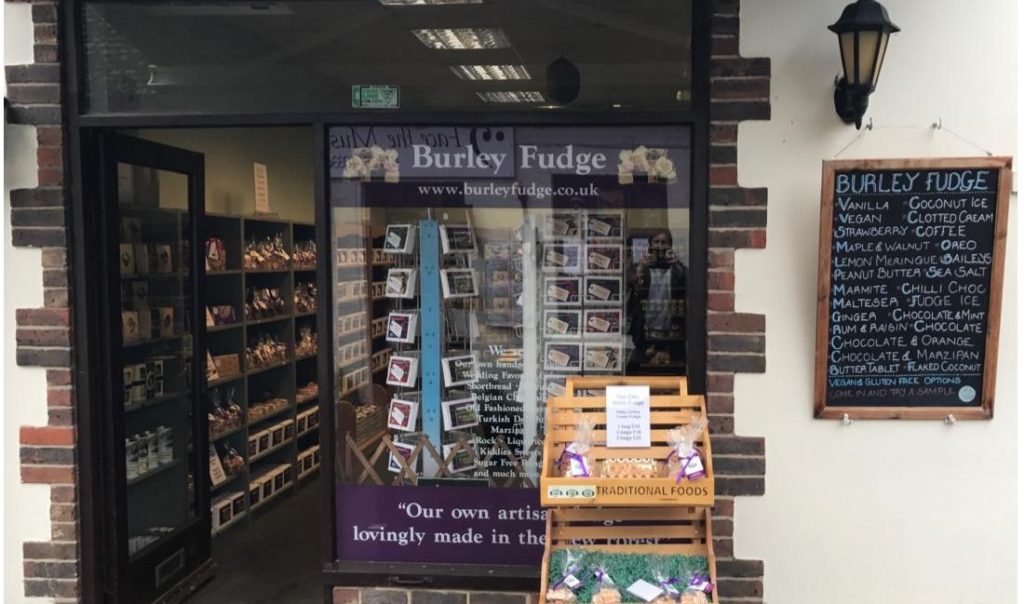 Burley Fudge Shop front Burley Fudge Shop Window